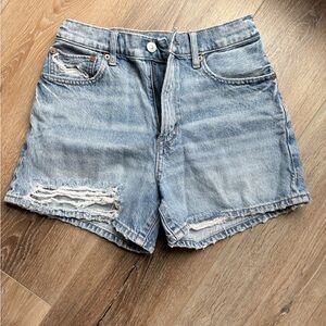 American Eagle Outfitters Light Blue Distressed Jean Shorts